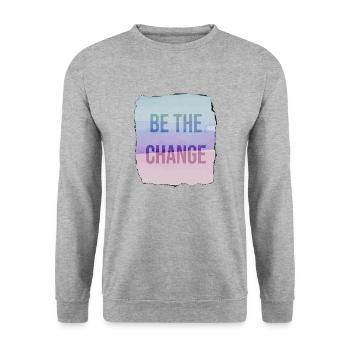 Be The Change - Unisex Sweatshirt - salt & pepper - Front - Alina (178cm) & Michal (187cm)