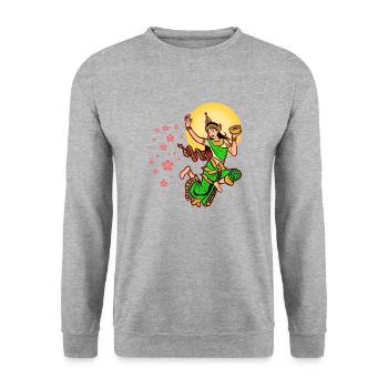 Cambodia Khmer New Year Choul Chnam I Gift - Unisex Sweatshirt - salt & pepper - Front - Alina (178cm) & Michal (187cm)