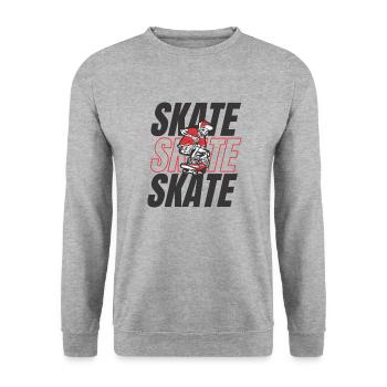 Skateboard - Unisex Sweatshirt - salt & pepper - Front - Alina (178cm) & Michal (187cm)