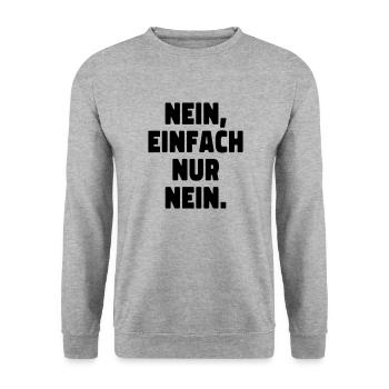 Nein, einfach nur nein! ADHS - Unisex Pullover - Weißgrau meliert - Vorne - Alina (178cm) & Michal (187cm)