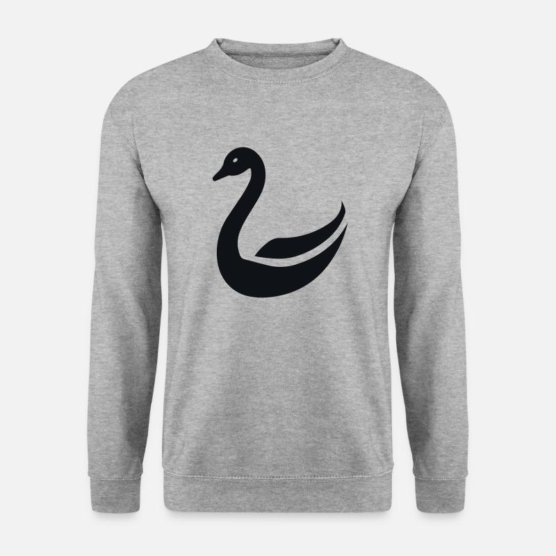 Schwan - Unisex Pullover - Weißgrau meliert