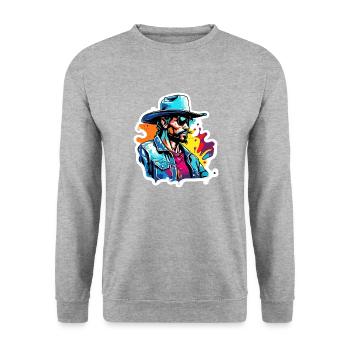 Cowboy / Wild West / Desert / Lasso / Rodeo - Unisex Sweatshirt - salt & pepper - Front - Alina (178cm) & Michal (187cm)