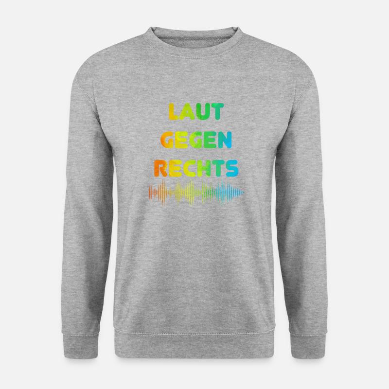 Laut gegen rechts Nr 07 - Unisex Pullover - Weißgrau meliert