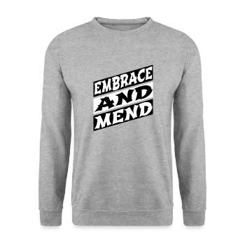 Offering Help Jokes Healing Funny Quote - Unisex Sweatshirt - salt & pepper - Front - Alina (178cm) & Michal (187cm)