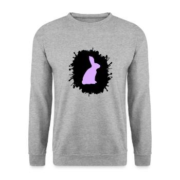 Splatter Bunny - Unisex Sweatshirt - salt & pepper - Front - Alina (178cm) & Michal (187cm)