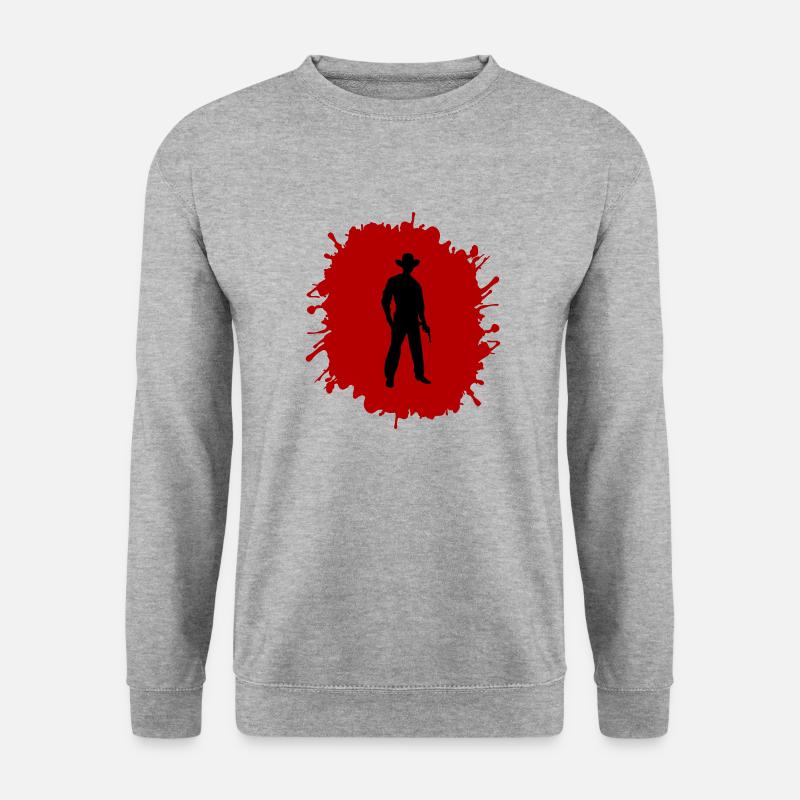 cowboy splatter - Unisex Pullover - Weißgrau meliert