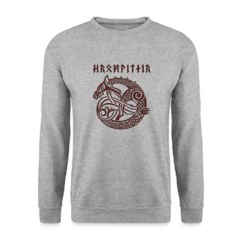 Vikings norden valhalla suède scandinavia flaga - Sweat-shirt Unisexe - gris chiné - Devant - Alina (178cm) & Michal (187cm)