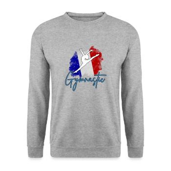 Gymnastique Francaise - French gymnastic sport - Sweat-shirt Unisexe - gris chiné - Devant - Alina (178cm) & Michal (187cm)