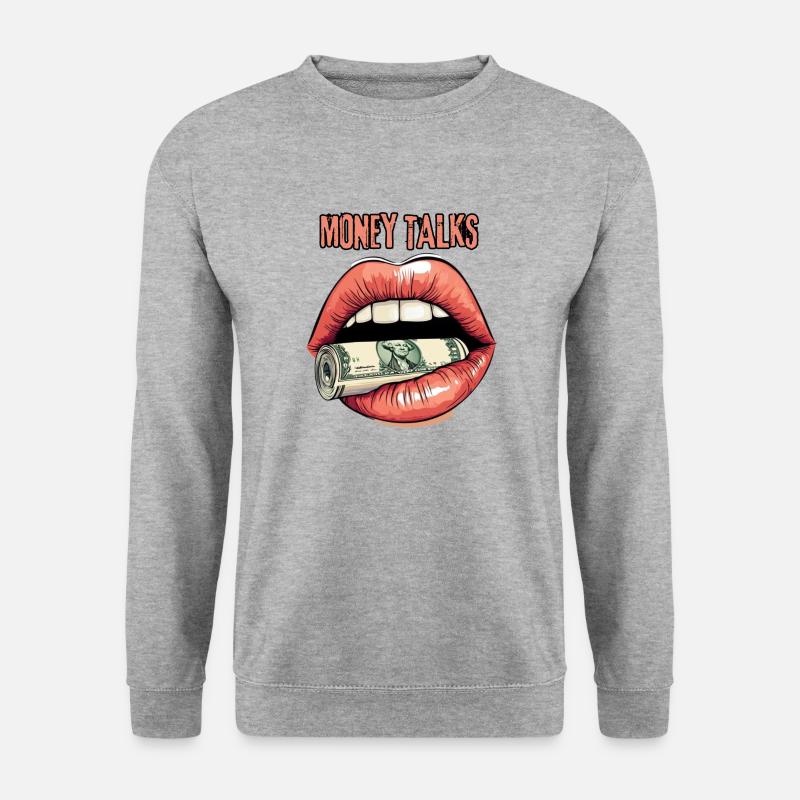 MONEY TALKS - Unisex Pullover - Weißgrau meliert