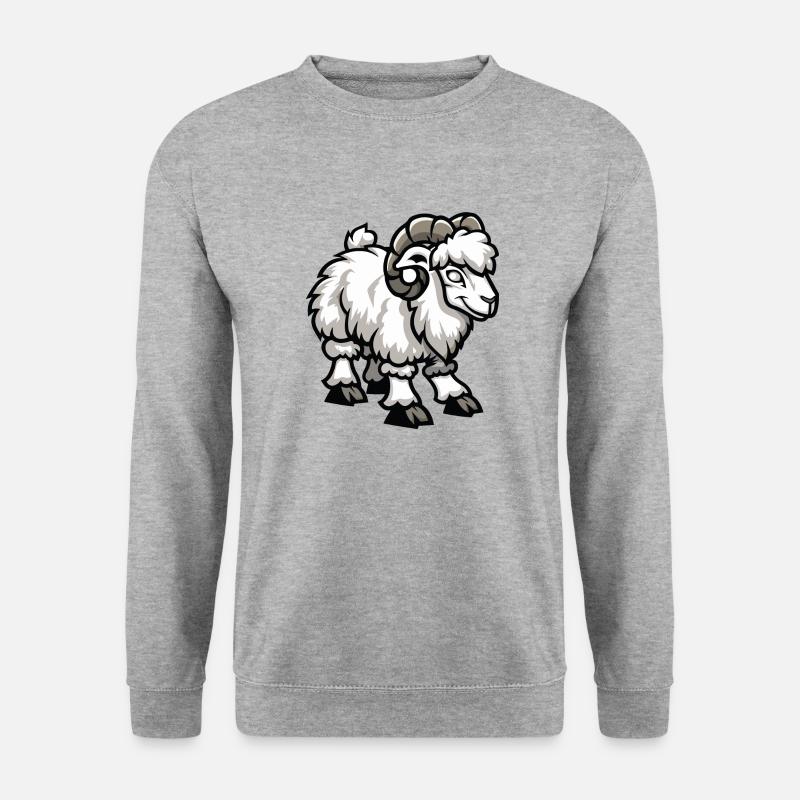 Schaf Steinbock - Unisex Pullover - Weißgrau meliert
