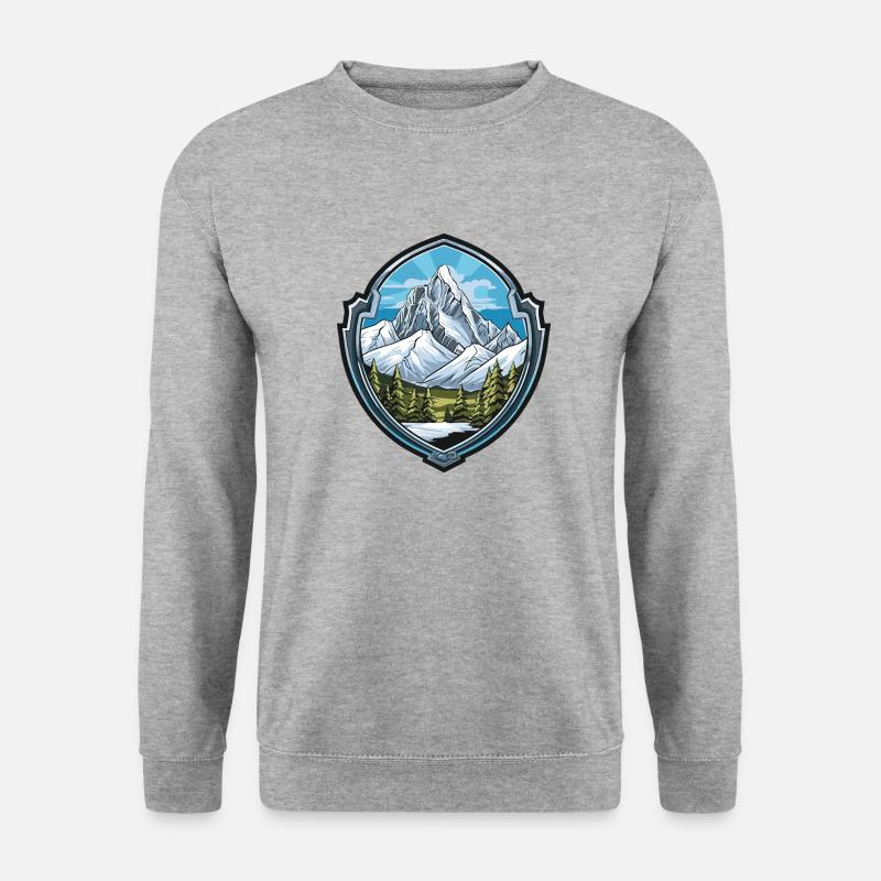 berge 6 - Unisex Pullover - Weißgrau meliert