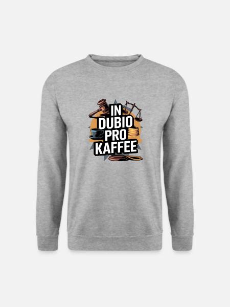 Kaffee Spruch Richter Jurist lustig Gericht - Unisex Pullover - Weißgrau meliert