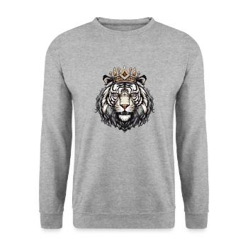 Animal de la couronne de tigre - Sweat-shirt Unisexe - gris chiné - Devant - Alina (178cm) & Michal (187cm)