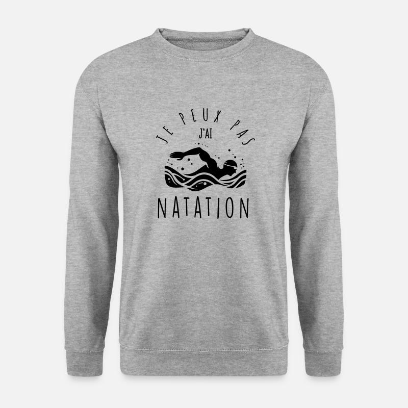 Ich kann nicht, ich schwimme. - Unisex Pullover - Weißgrau meliert