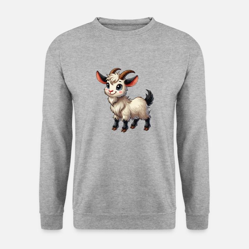 Ziege jung - Unisex Pullover - Weißgrau meliert