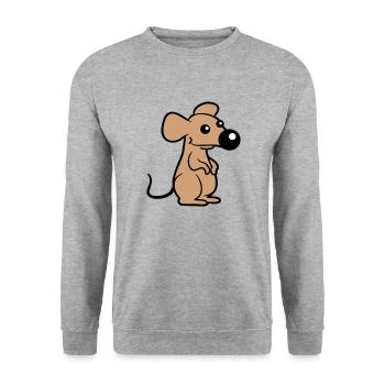 Souris Grand Nez Souris Petit Rat Rongeur Mignon - Sweat-shirt Unisexe - gris chiné - Devant - Alina (178cm) & Michal (187cm)