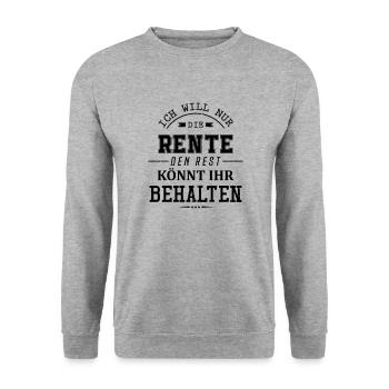 Décision sur les régimes de retraite - Sweat-shirt Unisexe - gris chiné - Devant - Alina (178cm) & Michal (187cm)