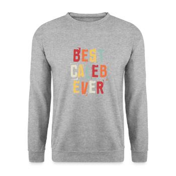 Meilleur Caleb Jamais Prénom Texte Rétro Cadeau - Sweat-shirt Unisexe - gris chiné - Devant - Alina (178cm) & Michal (187cm)