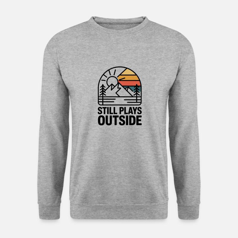 Spielt immer noch draußen Retro Sunset - Unisex Pullover - Weißgrau meliert