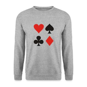 Poker, skat, card game - Unisex Sweatshirt - salt & pepper - Front - Alina (178cm) & Michal (187cm)