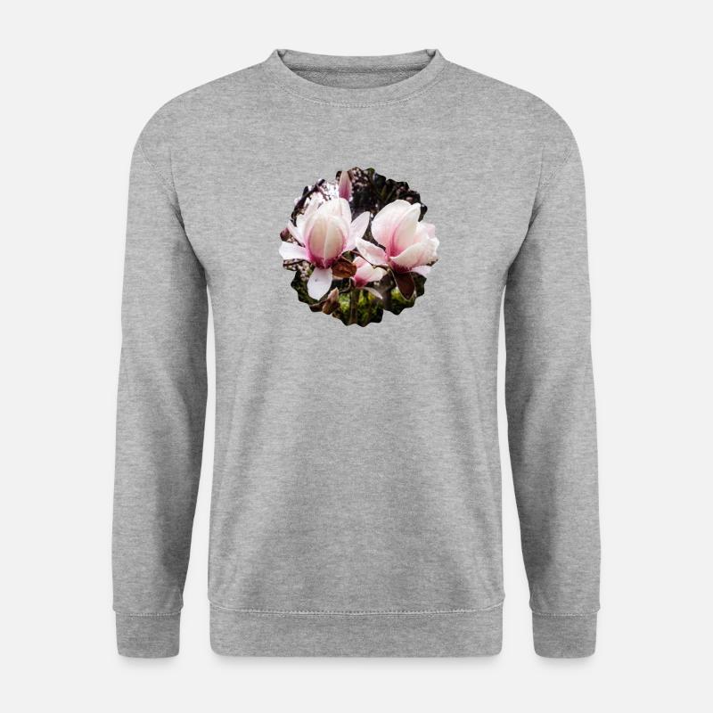 Magnolien - Unisex Pullover - Weißgrau meliert