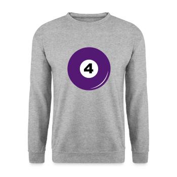 Numéro de boule de billard 4 - Sweat-shirt Unisexe - gris chiné - Devant - Alina (178cm) & Michal (187cm)