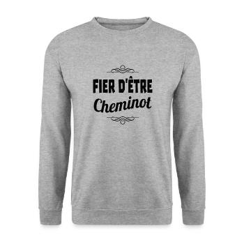 fier d'être cheminot - Sweat-shirt Unisexe - gris chiné - Devant - Alina (178cm) & Michal (187cm)