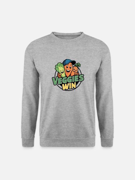 Gesund vegan vegetarisch leben Tierschutz Tierwohl - Unisex Pullover - Weißgrau meliert