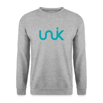 UNIK original turquoise - Sweat-shirt Unisexe - gris chiné - Devant - Alina (178cm) & Michal (187cm)