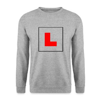Learner Plate - Unisex Sweatshirt - salt & pepper - Front - Alina (178cm) & Michal (187cm)