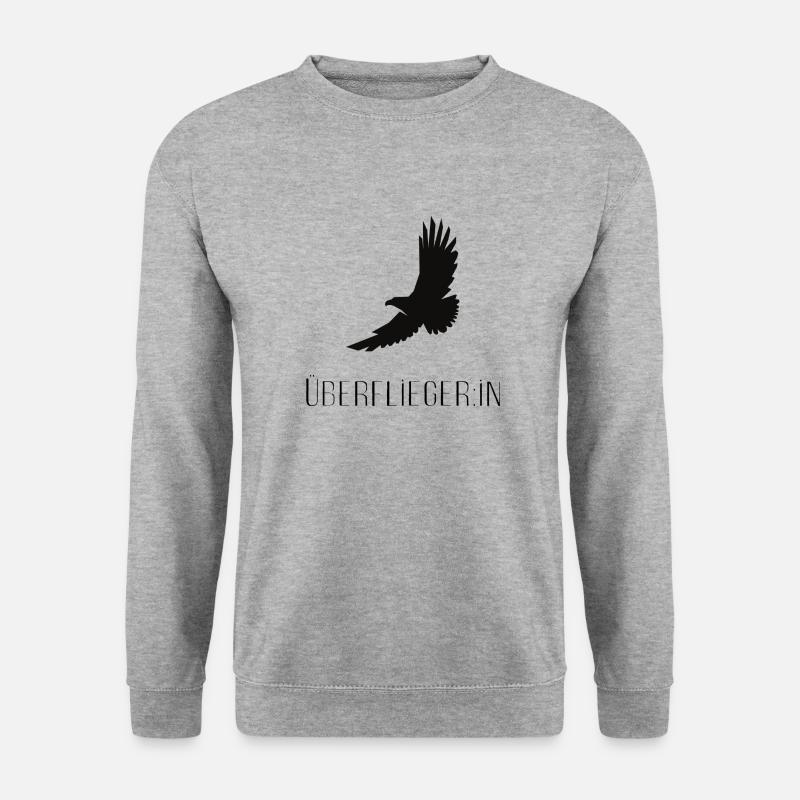 Überflieger-in - Unisex Pullover - Weißgrau meliert