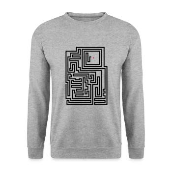 Retro Pixel Game Snake - Unisex Sweatshirt - salt & pepper - Front - Alina (178cm) & Michal (187cm)