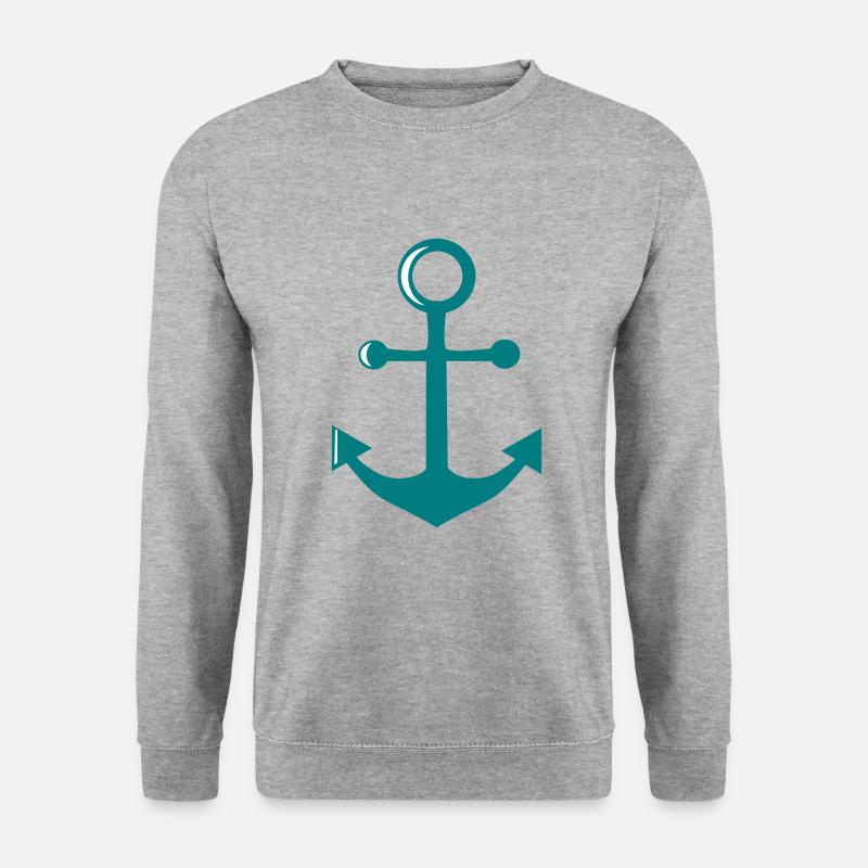 Anker - Unisex Pullover - Weißgrau meliert