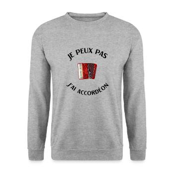 Accordéon humour accordéoniste homme femme - Sweat-shirt Unisexe - gris chiné - Devant - Alina (178cm) & Michal (187cm)