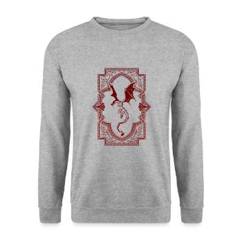 Ornamental dragon - Unisex Sweatshirt - salt & pepper - Front - Alina (178cm) & Michal (187cm)