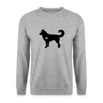 Idée cadeau chien Husky Sibérien - Sweat-shirt Unisexe - gris chiné - Devant - Alina (178cm) & Michal (187cm)