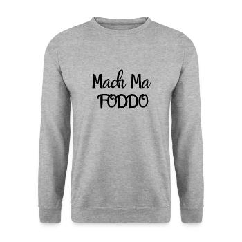 mach ma foddo - Unisex Pullover - Weißgrau meliert - Vorne - Alina (178cm) & Michal (187cm)