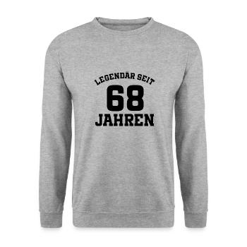 68 jahre Alt 68. geburtstag - Unisex Pullover - Weißgrau meliert - Vorne - Alina (178cm) & Michal (187cm)