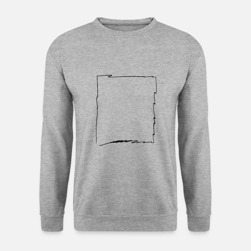 Rahmen Skizze Strichzeichnung - Unisex Pullover - Weißgrau meliert