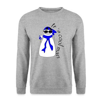 C’est cool man - Sweat-shirt Unisexe - gris chiné - Devant - Alina (178cm) & Michal (187cm)