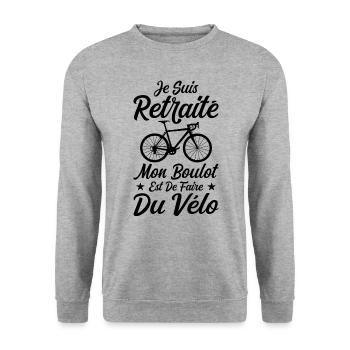 Retired my job is to ride a humorous bike - Unisex Sweatshirt - salt & pepper - Front - Alina (178cm) & Michal (187cm)