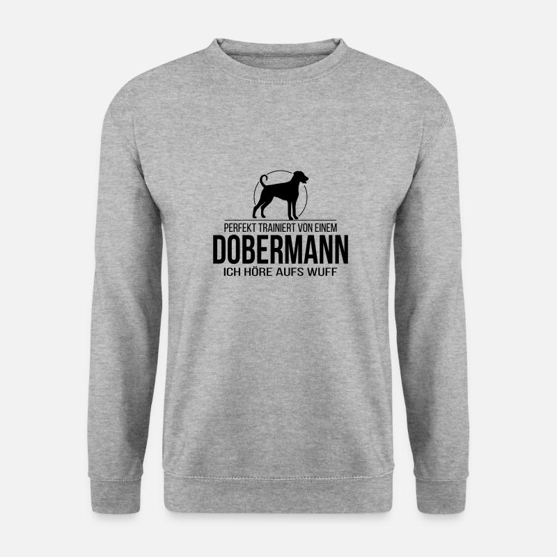 DOBERMANN wuff - Unisex Pullover - Weißgrau meliert