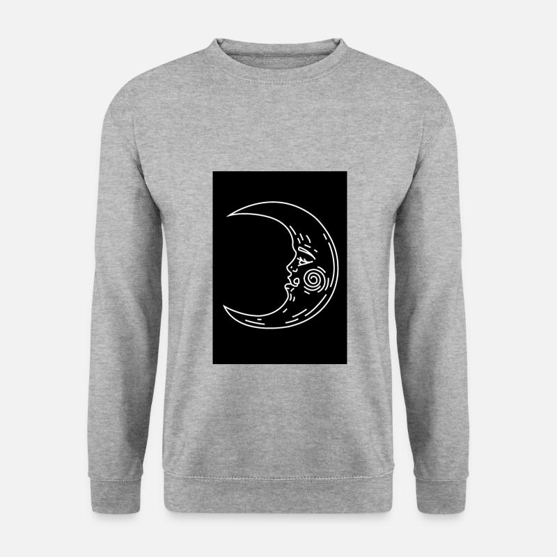 Vintage Mond - Unisex Pullover - Weißgrau meliert