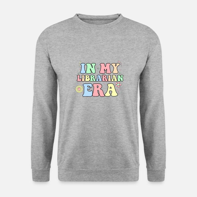 "In my Librarian Era!" Bibliothekar - Unisex Pullover - Weißgrau meliert