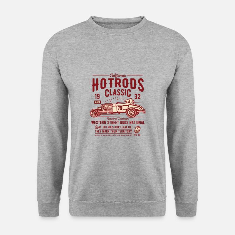 Hot Rods Race Classic - Unisex Pullover - Weißgrau meliert