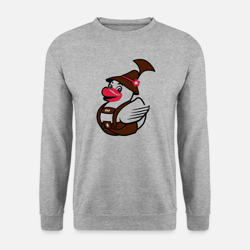 Entlein in den Lederhosen - Unisex Pullover - Weißgrau meliert