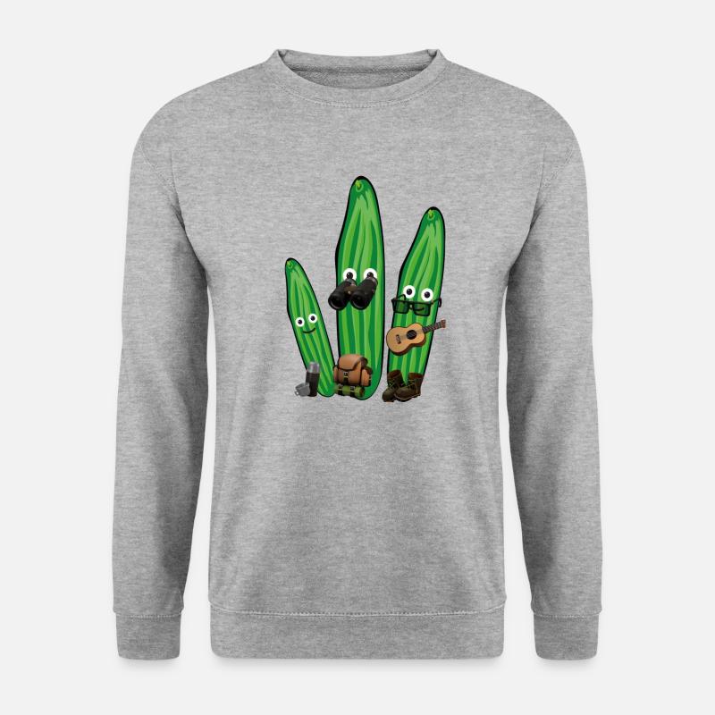 Wandern, Wanderer, Gurken,trio, campen - Unisex Pullover - Weißgrau meliert