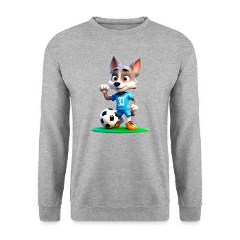 Wolf Soccer 2 - Unisex Pullover - Weißgrau meliert - Vorne - Alina (178cm) & Michal (187cm)
