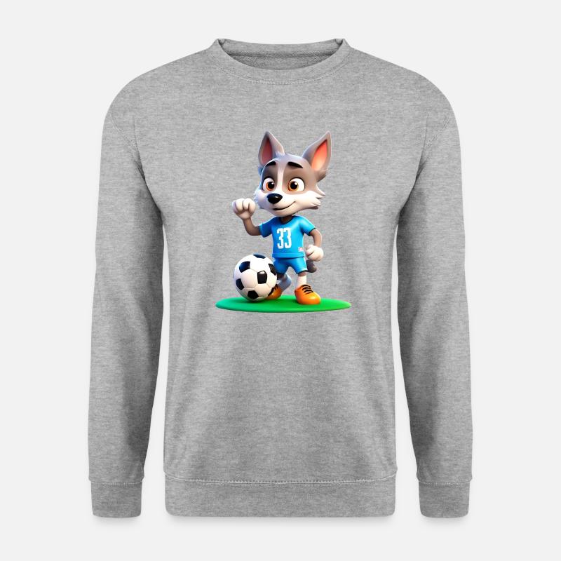 Wolf Soccer 2 - Unisex Pullover - Weißgrau meliert