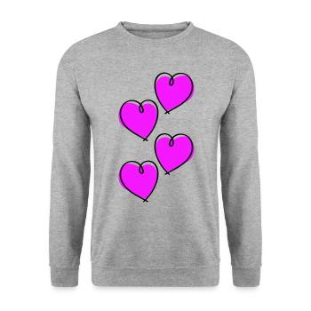 Hearts Love Symbol - Unisex Sweatshirt - salt & pepper - Front - Alina (178cm) & Michal (187cm)